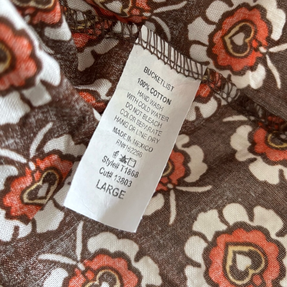 BUCKETLIST Patterned Cotton Top - Picture 5 of 5